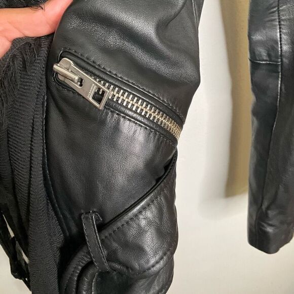All Saints Arnel Leather Biker Jacket - Picture 11 of 12